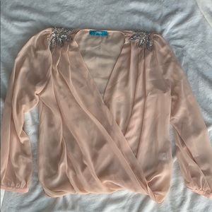 Sheer peach blouse